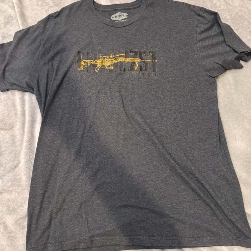 Enthuzst Dark Gray Tee with Gold Graphic